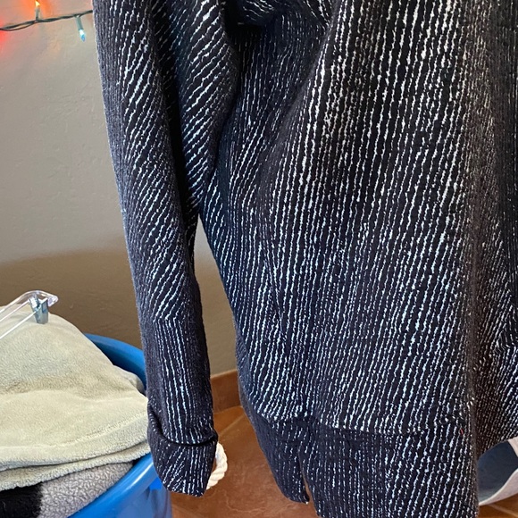 Women's Black Sweater with Cowl Neck - Picture 3 of 3